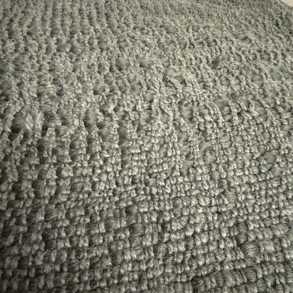 West Elm Cozy Weave Pillow Cover Slate Gray Handwoven Chunky Knit 24x24
